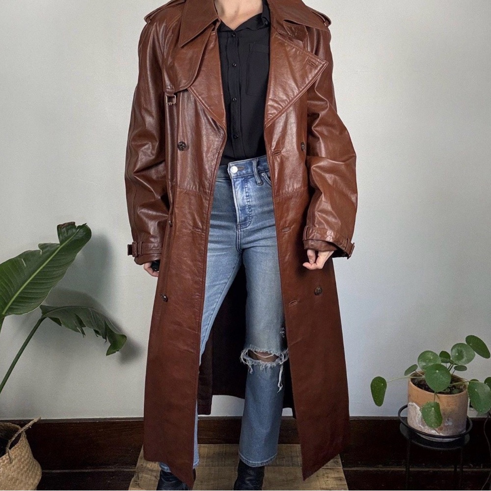 Etienne Aigner Brown Leather Jacket